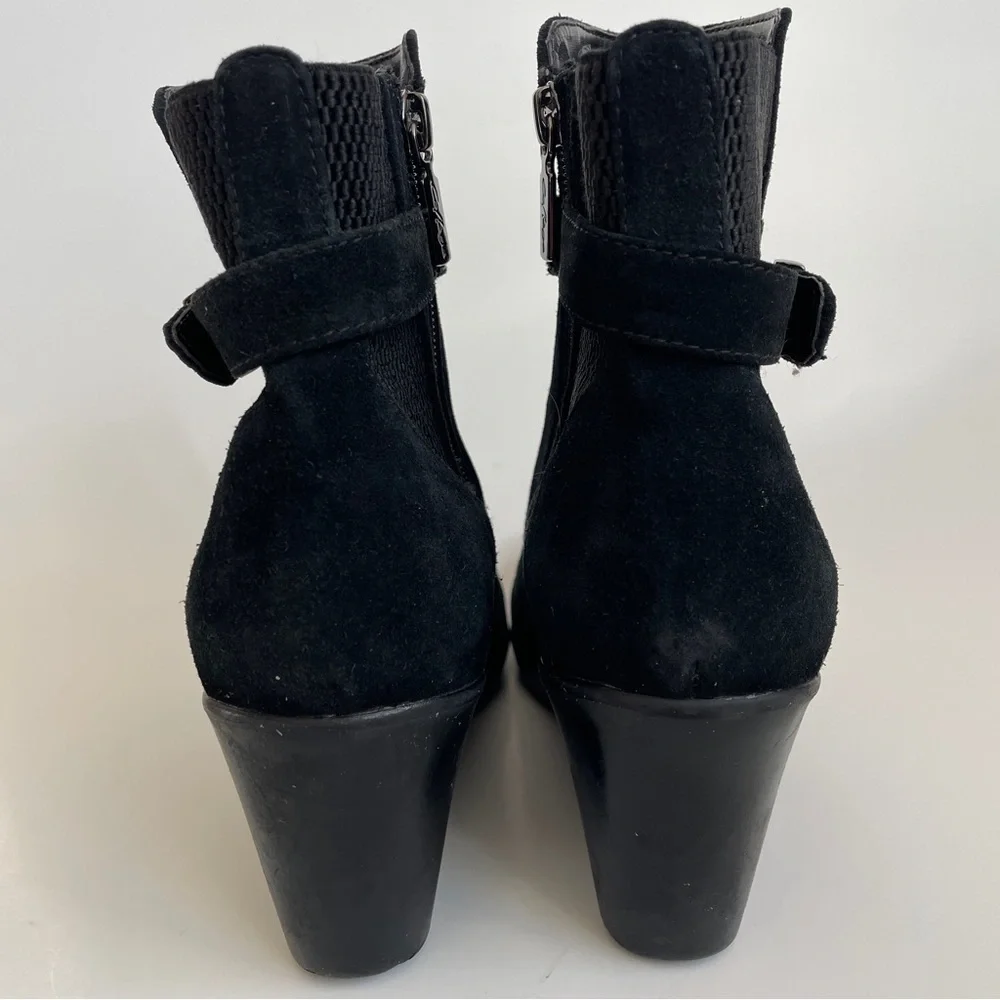 Aqua College Lisa Waterproof Black Suede Wedge Winter Boots side-zip 8 - Picture 12 of 12